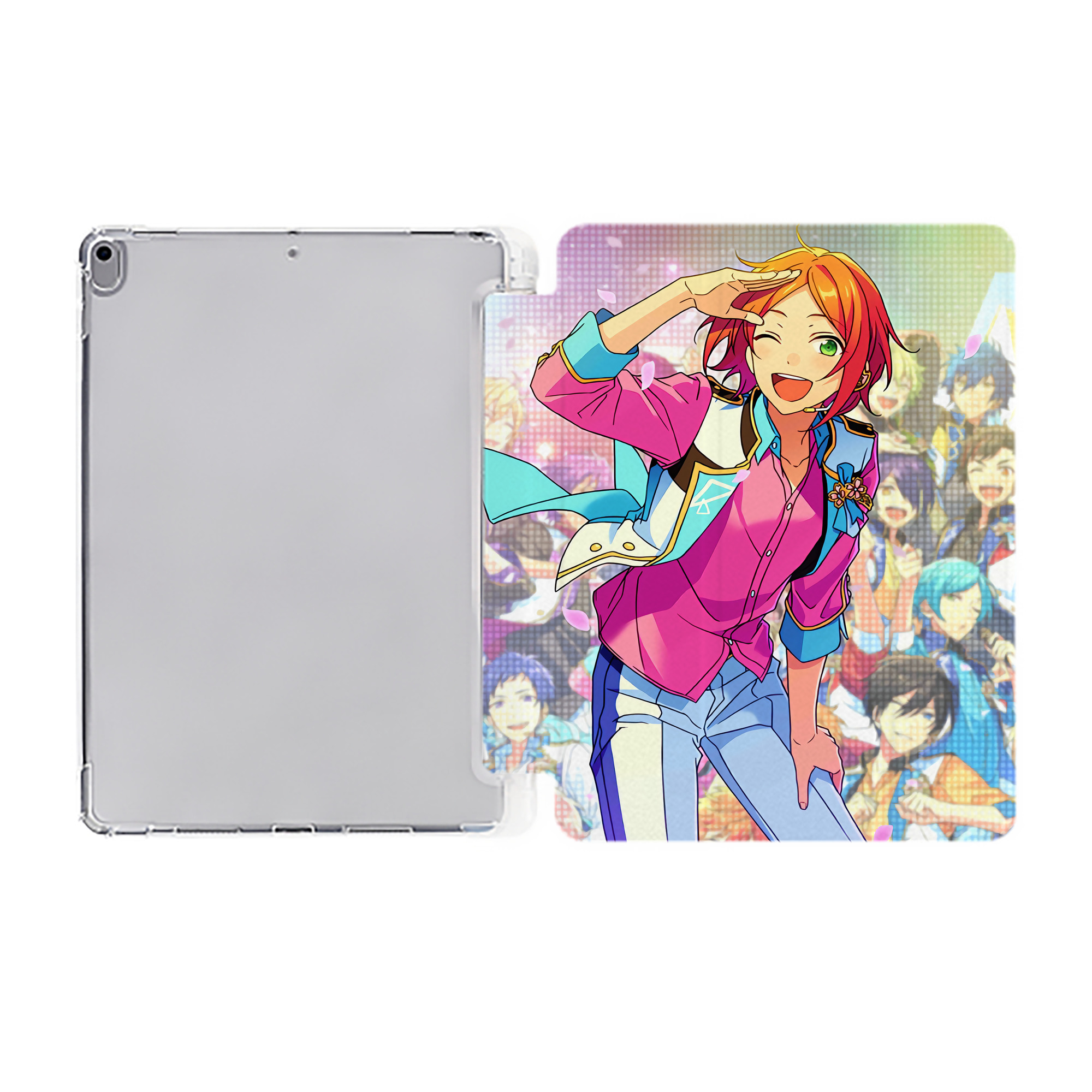 （画像用） あんさんぶるスターズ! Ensemble Stars IPad ケース ペン収納付き 三つ折りスタンド PUレザー×シリコン 対応機種9.5/10.5/10.9インチ